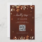 Herfst herfst verlaat roestend land boho bruiloft  kaart (Achterkant)