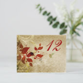 herfst herfst verlaat trouwtafel zitje briefkaart (Staand voorkant)