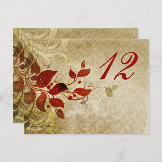 herfst herfst verlaat trouwtafel zitje briefkaart (Voorkant / Achterkant)