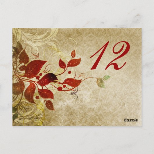 herfst herfst verlaat trouwtafel zitje briefkaart (Achterkant)