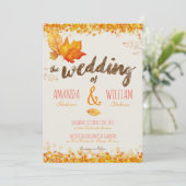 Herfst Herfst Verlaat Waterverf Huwelijksuitnodigi Kaart (Staand voorkant)