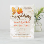 Herfst Herfst Verlaat Waterverf Huwelijksuitnodigi Kaart (Staand voorkant)