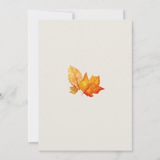 Herfst Herfst Verlaat Waterverf Huwelijksuitnodigi Kaart (Achterkant)