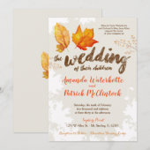 Herfst Herfst Verlaat Waterverf Huwelijksuitnodigi Kaart (Voorkant / Achterkant)