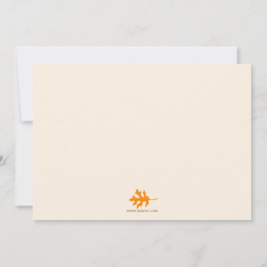 Herfst herfst vertrekt bruiloft dank je flatje 2 f bedankkaart (Achterkant)