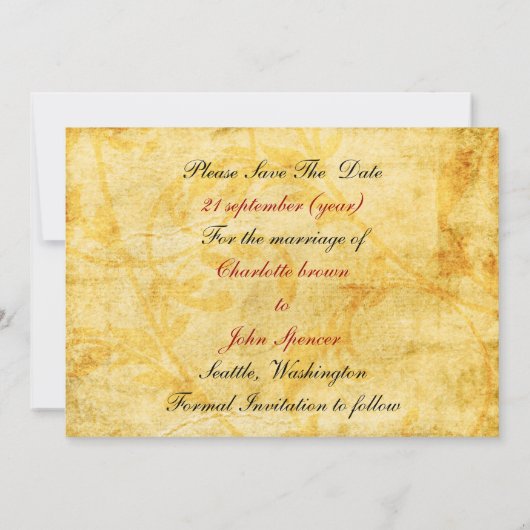 herfst herfst vertrekt met uitzondering van de dat save the date (Achterkant)