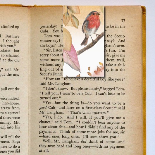 Herfst Herfst Vogel Vouwen Bladwijzer Bookmarkers Visitekaartje
