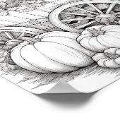 Herfst/herfst Volwassen Kleurplaten Poster (Hoek)