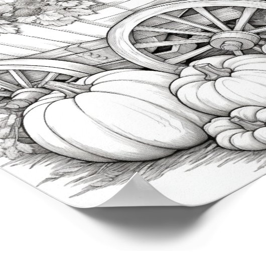 Herfst/herfst Volwassen Kleurplaten Poster (Hoek)