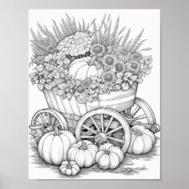 Herfst/herfst Volwassen Kleurplaten Poster