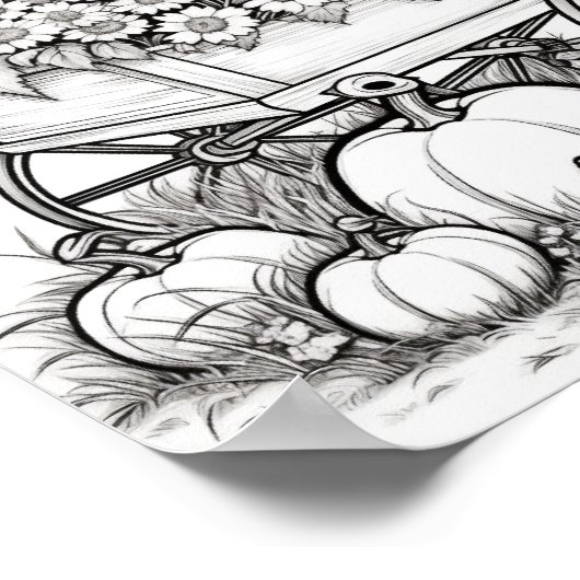 Herfst/herfst Volwassen Kleurplaten Poster (Hoek)