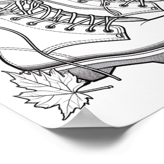 Herfst/herfst Volwassen Kleurplaten Poster (Hoek)