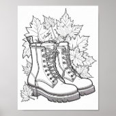 Herfst/herfst Volwassen Kleurplaten Poster (Voorkant)