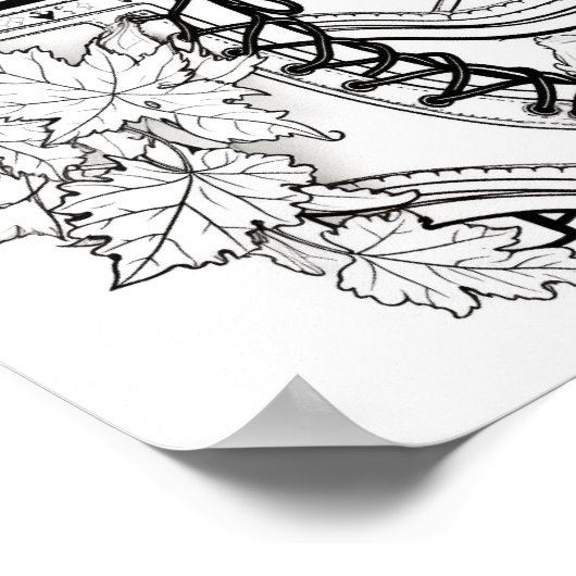 Herfst/herfst Volwassen Kleurplaten Poster (Hoek)