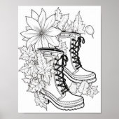 Herfst/herfst Volwassen Kleurplaten Poster (Voorkant)