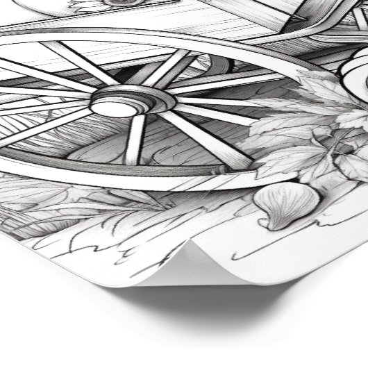 Herfst/herfst Volwassen Kleurplaten Poster (Hoek)