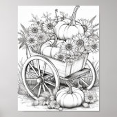 Herfst/herfst Volwassen Kleurplaten Poster (Voorkant)