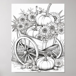 Herfst/herfst Volwassen Kleurplaten Poster