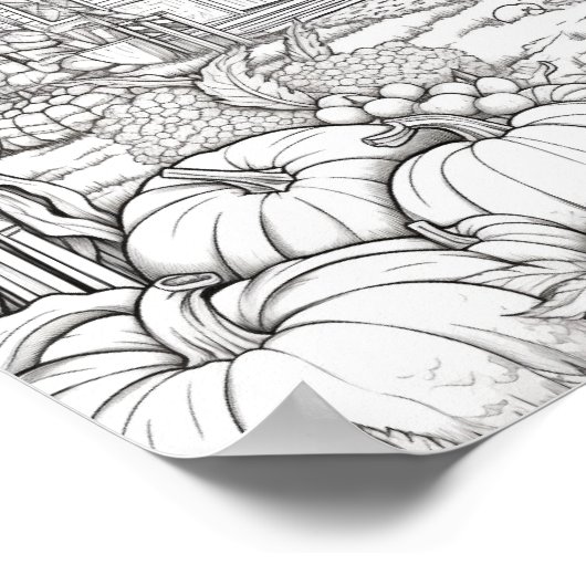 Herfst/herfst Volwassen Kleurplaten Poster (Hoek)