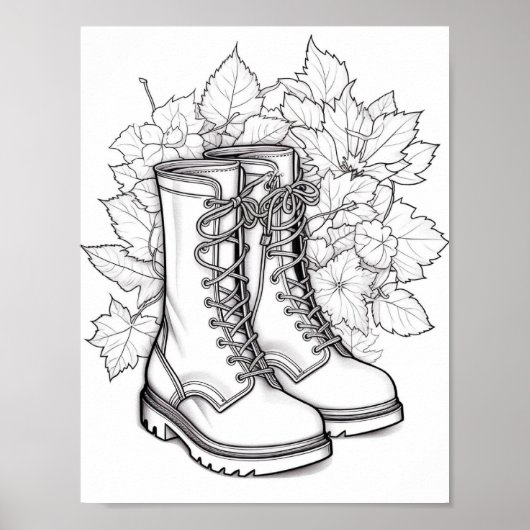 Herfst/herfst Volwassen Kleurplaten Poster (Voorkant)