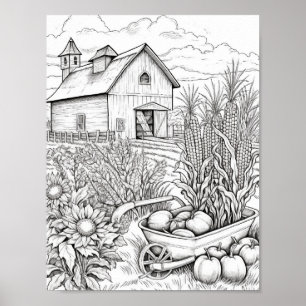 Herfst/herfst Volwassen Kleurplaten Poster