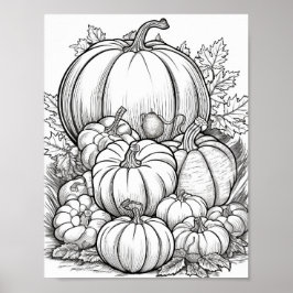 Herfst/herfst Volwassen Kleurplaten Poster