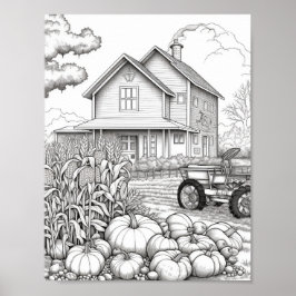 Herfst/herfst Volwassen Kleurplaten Poster