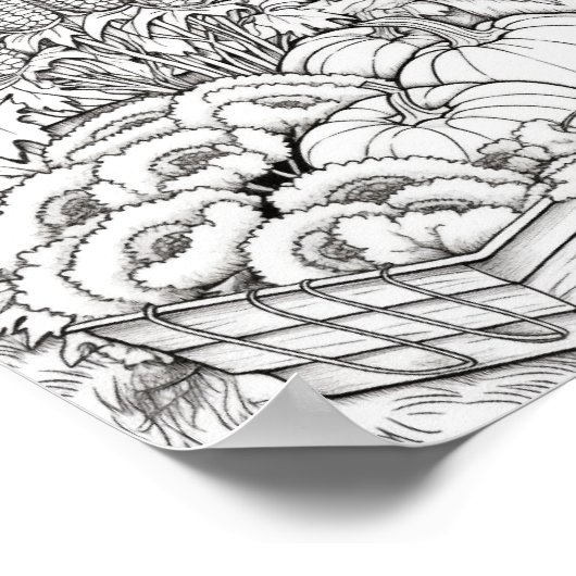 Herfst/herfst Volwassen Kleurplaten Poster (Hoek)