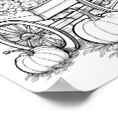 Herfst/herfst Volwassen Kleurplaten Poster (Hoek)