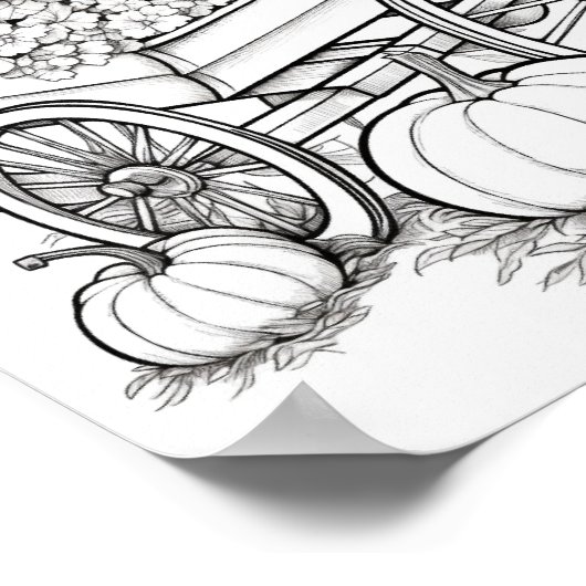 Herfst/herfst Volwassen Kleurplaten Poster (Hoek)