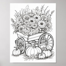 Herfst/herfst Volwassen Kleurplaten Poster