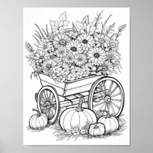 Herfst/herfst Volwassen Kleurplaten Poster