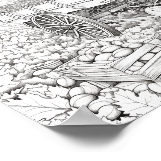 Herfst/herfst Volwassen Kleurplaten Poster (Hoek)