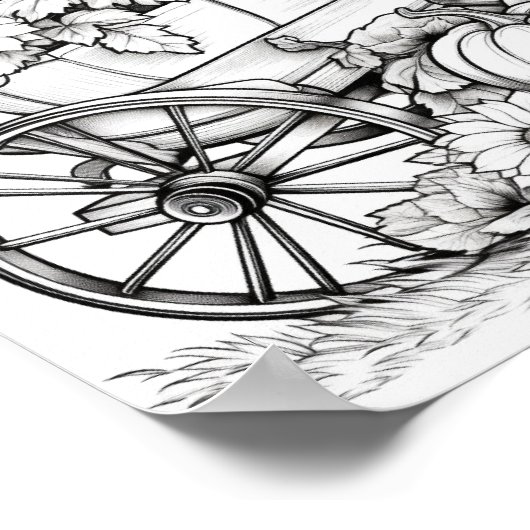 Herfst/herfst Volwassen Kleurplaten Poster (Hoek)