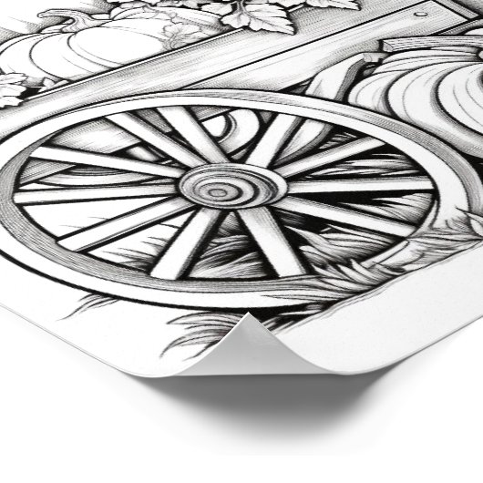 Herfst/herfst Volwassen Kleurplaten Poster (Hoek)