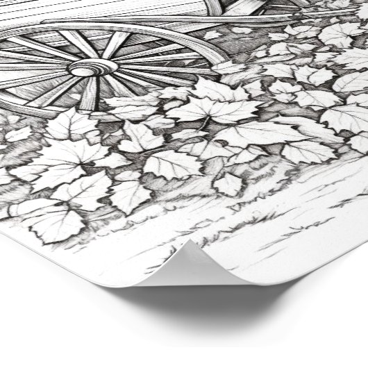 Herfst/herfst Volwassen Kleurplaten Poster (Hoek)