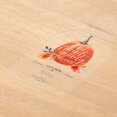 Herfst Herfst Vriendschap Waterverf Pompoen Acryl Uitnodigingen (Laagn)