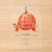 Herfst Herfst Vriendschap Waterverf Pompoen Acryl Uitnodigingen (Voorkant)