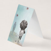 Herfst Herfst Wandelen Vouwen Bladwijzer Bookmarke Visitekaartje (Voorkant)