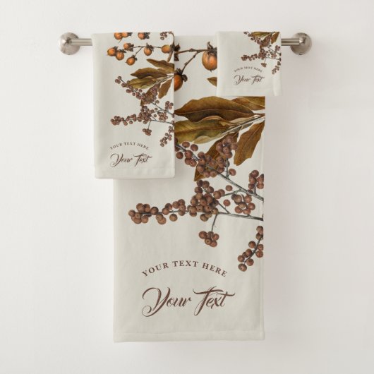 Herfst Herfst Waterverf bladeren aangepaste tekst Bad Handdoek (Insitu)