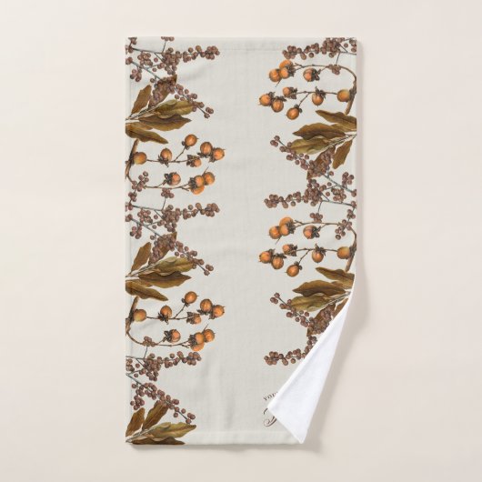 Herfst Herfst Waterverf bladeren aangepaste tekst Bad Handdoek (Handdoek)