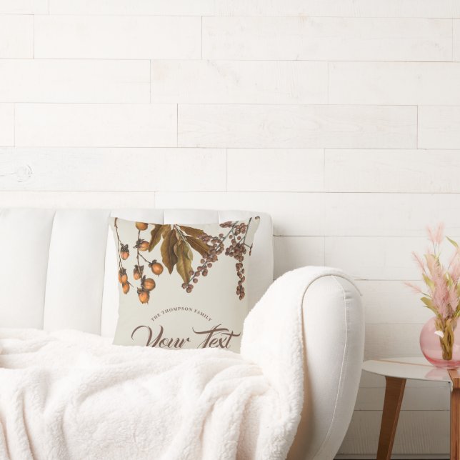 Herfst Herfst Waterverf bladeren aangepaste tekst Kussen (Bank)