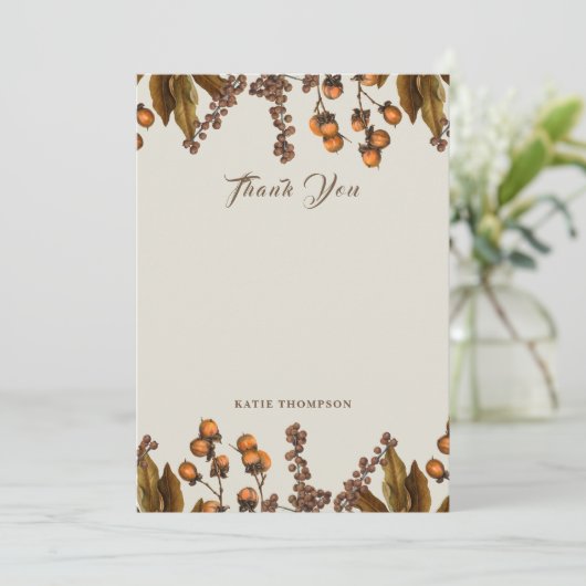 Herfst Herfst Waterverf bladeren Bedankkaart (Staand voorkant)