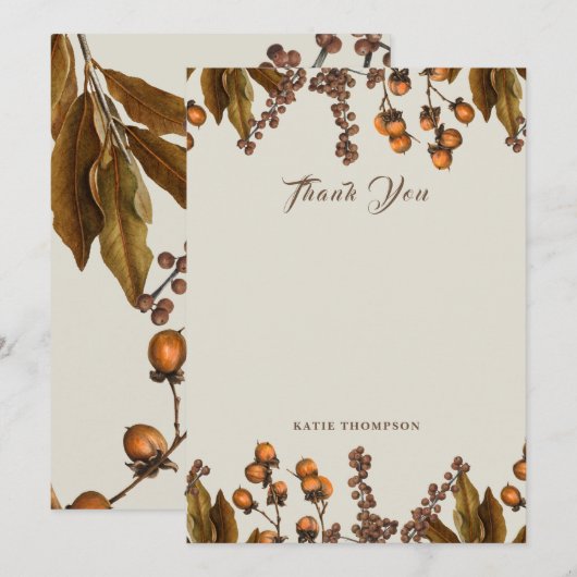 Herfst Herfst Waterverf bladeren Bedankkaart (Voorkant / Achterkant)