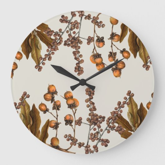 Herfst Herfst Waterverf bladeren Grote Klok (Voorkant)