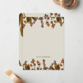 Herfst Herfst Waterverf bladeren Notitiekaartje (Voorkant / Achterkant in situ)