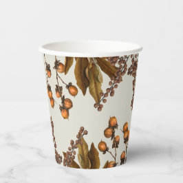 Herfst Herfst Waterverf bladeren Papieren Bekers