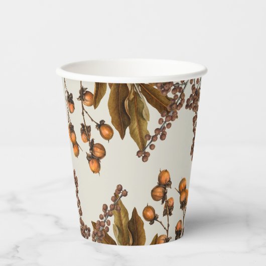 Herfst Herfst Waterverf bladeren Papieren Bekers (Voorkant)