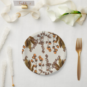 Herfst Herfst Waterverf bladeren Papieren Bordje