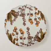 Herfst Herfst Waterverf bladeren Rond Kussen (Achterkant)